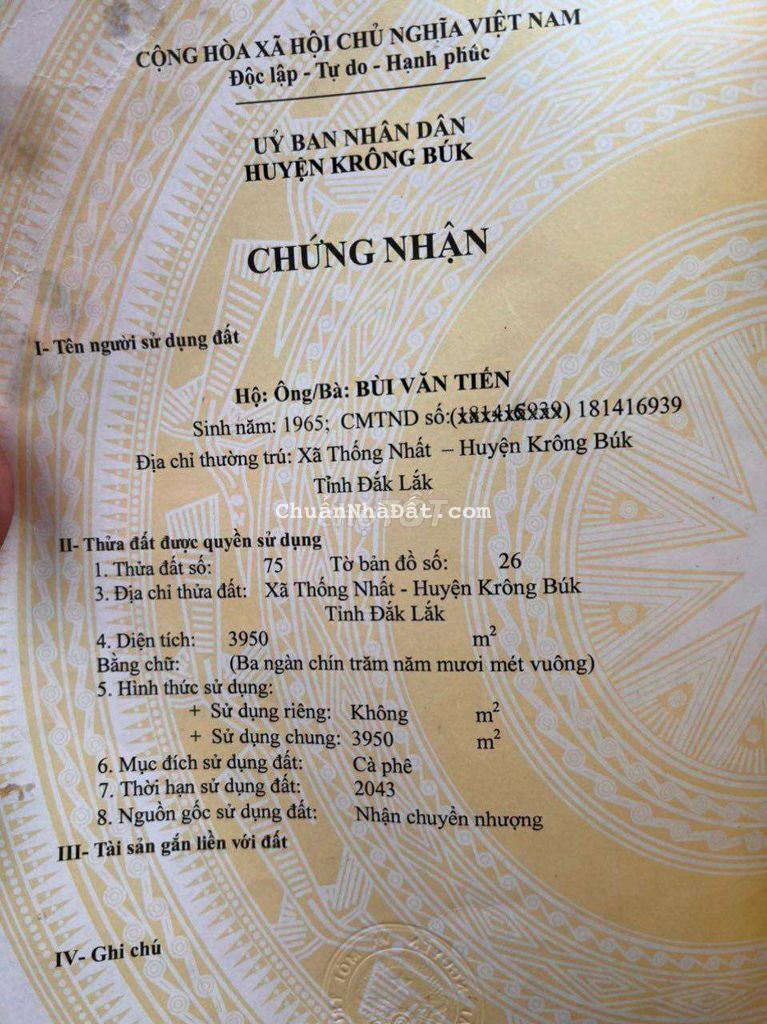 Bán Đất Full Sầu Riêng 5 Năm Thu. 4 Sào. View Đập Lớn Buôn Hồ Đắk Lắk