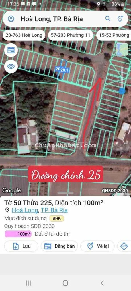 Miếg 5x20 thành phố Bà Rịa chỉ 795 triệu  Không mua thì mua ở đâu ạ!!