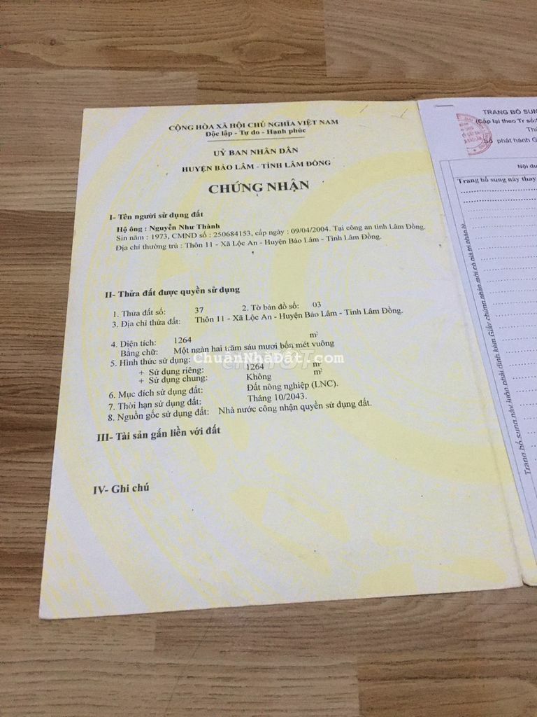 Bán gấp lô đất biệt thự vườn, mặt tiền đường nhựa 6m, Lộc An, Bảo Lộc