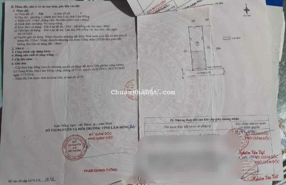 Bán lỗ đất trung tâm Tp.Bảo Lộc giá mền đầu tư