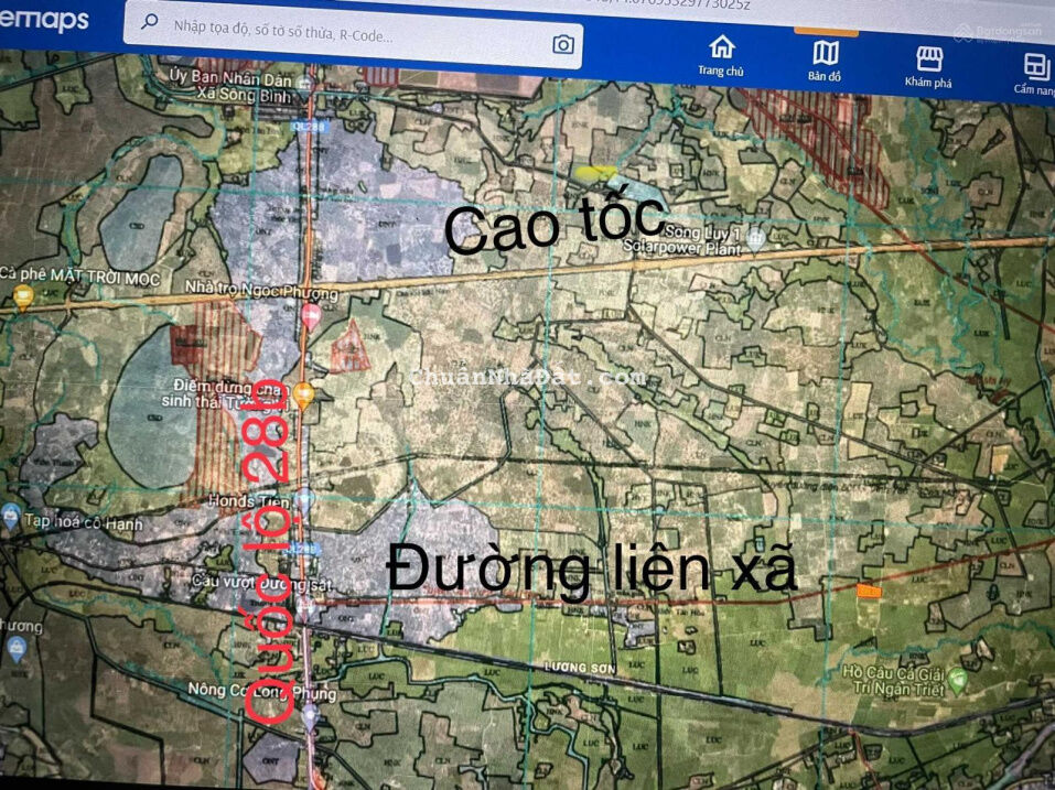 Bán gấp lô 4 Mặt tiền đường liên xã, 13639m2, đường oto tới đất, ngay khu dân cư, giá 185.000đ/m2