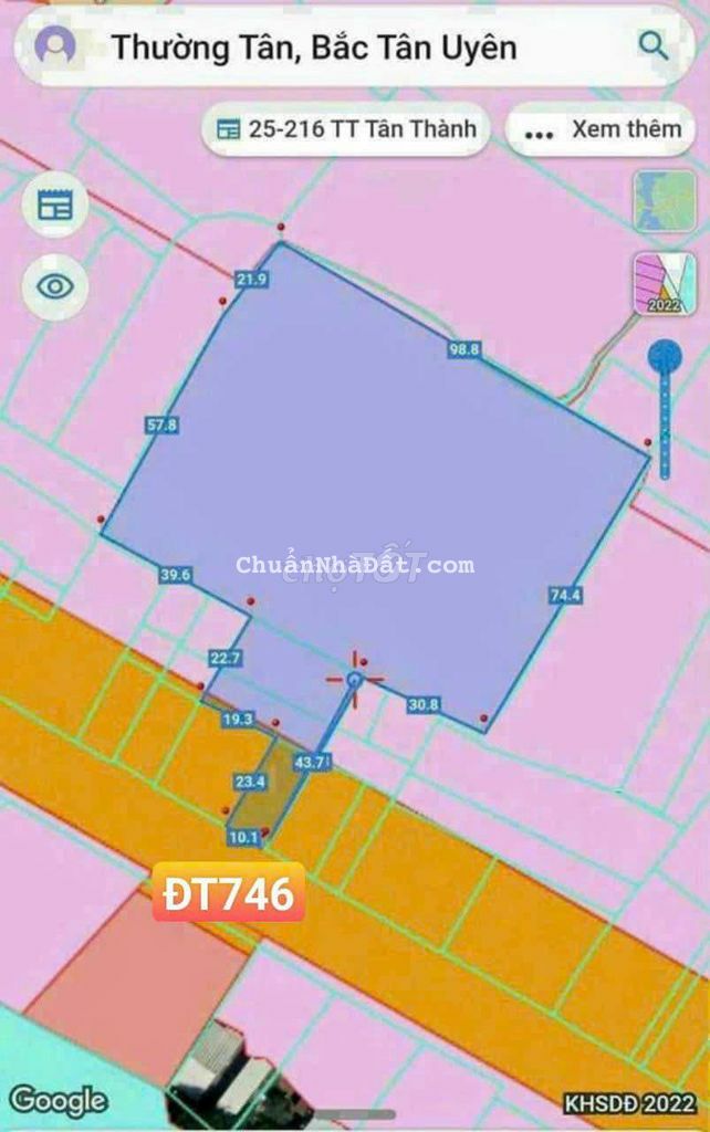 Đất SKC sản xuất đường ĐT 746 xã Thường Tân DT : 8.859m2 giá 16 tỷ Đất SKC sản xuất đường ĐT 746 xã Thường Tân DT : 8.859m2 giá 16 tỷ