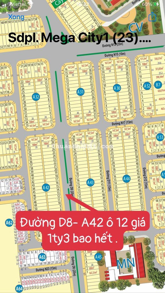 A42-12, mega city1, giá 1ty3, đường 25m, cầu đò, bến cát, bd A42-12, mega city1, giá 1ty3, đường 25m, cầu đò, bến cát, bd
