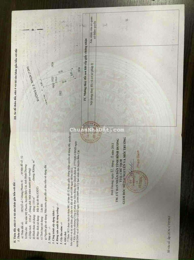 Chủ cần bán gấp 110m2 đất mỹ phước