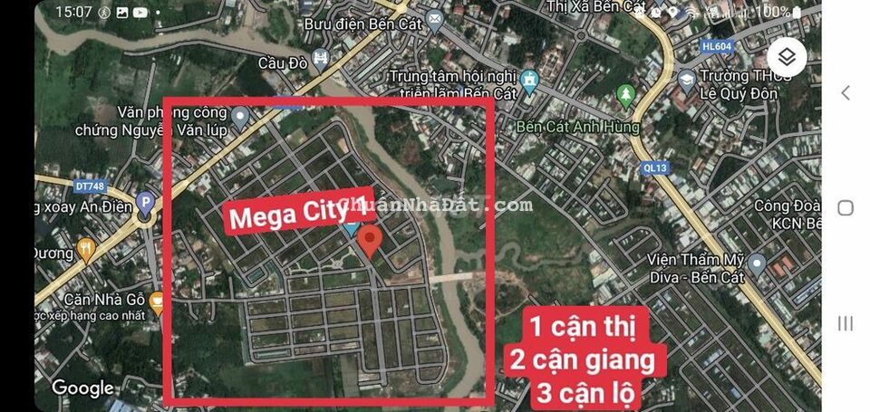 khu dân cư cầu đò- bến cát bán lô a36-24, 120m2 ,1ty1150, mega 1