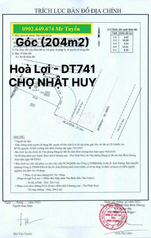 Cần bán 204m2 mặt bằng Nguyễn Văn Thành, Bến Cát