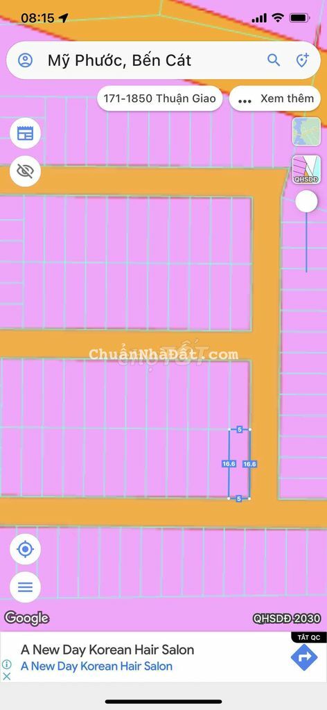 Lô Góc 2 Mặt Tiền 82,5m2 full thổ cư Mỹ Phước Bến Cát chỉ 900tr
