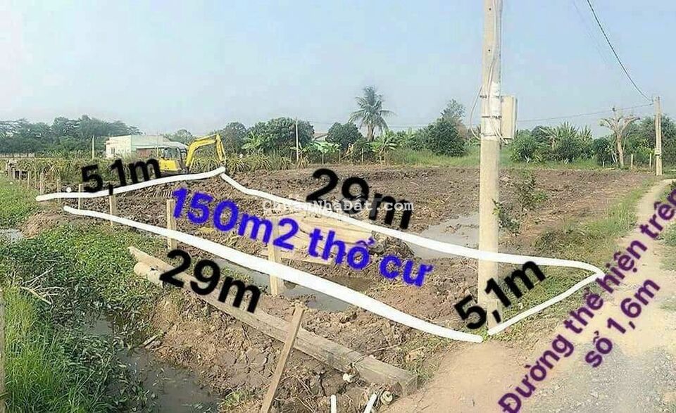 Hàng hiếm, Thổ 150m2, chỉ 450tr, Nhựt Chánh Hàng hiếm, Thổ 150m2, chỉ 450tr, Nhựt Chánh