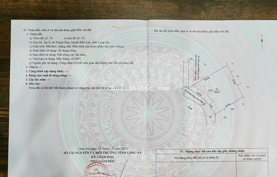 Đất vườn, mặt kênh, 460m2 (20x26m) chỉ 790tr Đất vườn, mặt kênh, 460m2 (20x26m) chỉ 790tr