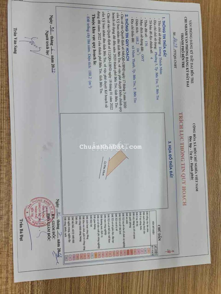 Bán nền 188m2 full thổ lộ Phú Nhơn, Nhơn Thạnh, TP Bến Tre Bán nền 188m2 full thổ lộ Phú Nhơn, Nhơn Thạnh, TP Bến Tre