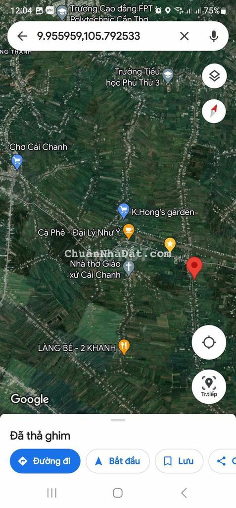 NỀN RẠCH CƠ BA..GẦN CHỢ CÁI CHANH