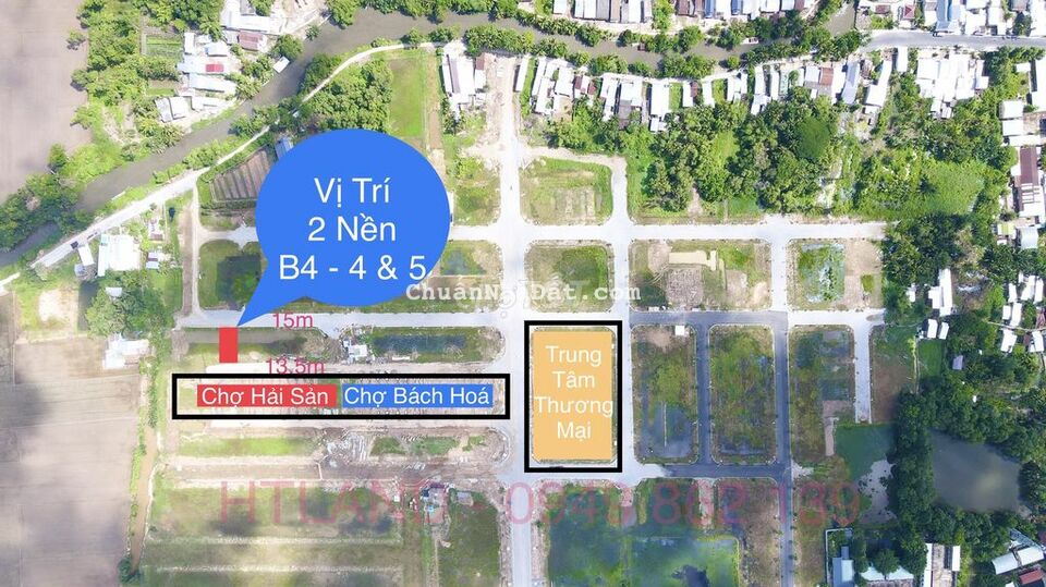 Đất 2 Mặt Tiền Chợ Mới Minh Lương, 5x20, full thổ, thanh toán 20 tháng