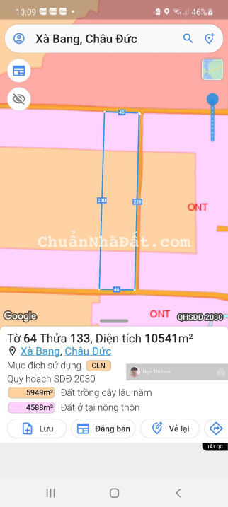 Chính chủ ngộp bank bán gấp 10540m2 lô góc 3mt đường nhà nước cách QL56 500m gần sân bay Long Thành