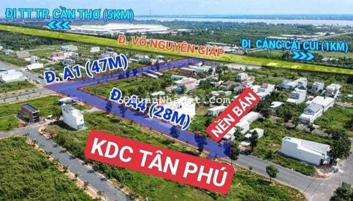 Nền 100m² đường A4 KDC Tân Phú, Cái Răng, TP. Cần Thơ