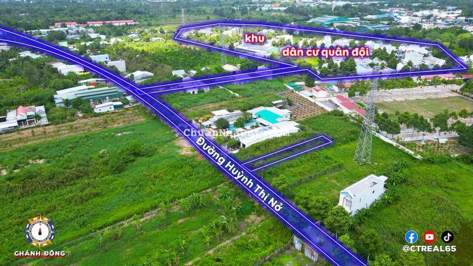 Đất 5x40 Huỳnh Thị Nở, Thường Thạnh, Cần Thơ, Hướng Đông