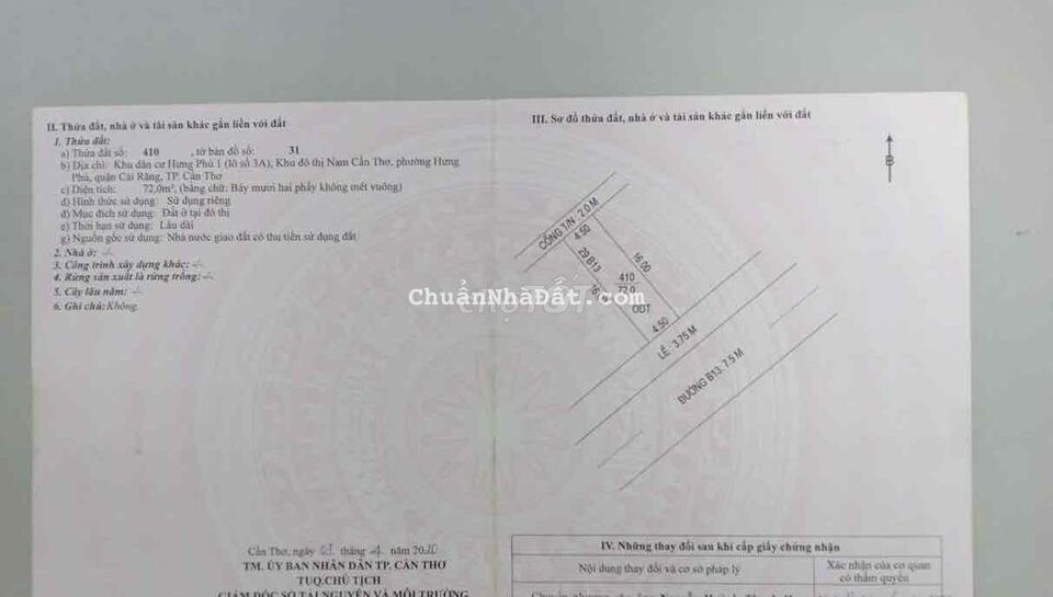 CẦN TIỀN BÁN LỖ NỀN B13 HƯNG PHÚ