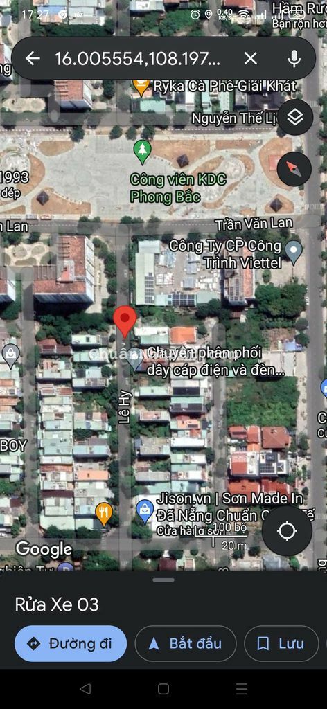 Mặt tiền đường 7,5m Lê Hy