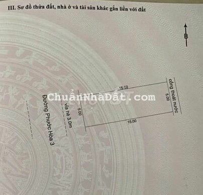 Bán đất mặt tiền đường Phước Hoà 3, gần Lê Đại Hành,Ông ích Đường 75m2