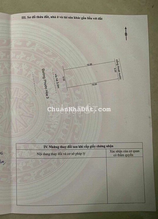 Bán đất mặt tiền đường Phước Hoà 3, gần Lê Đại Hành,Ông ích Đường 75m2