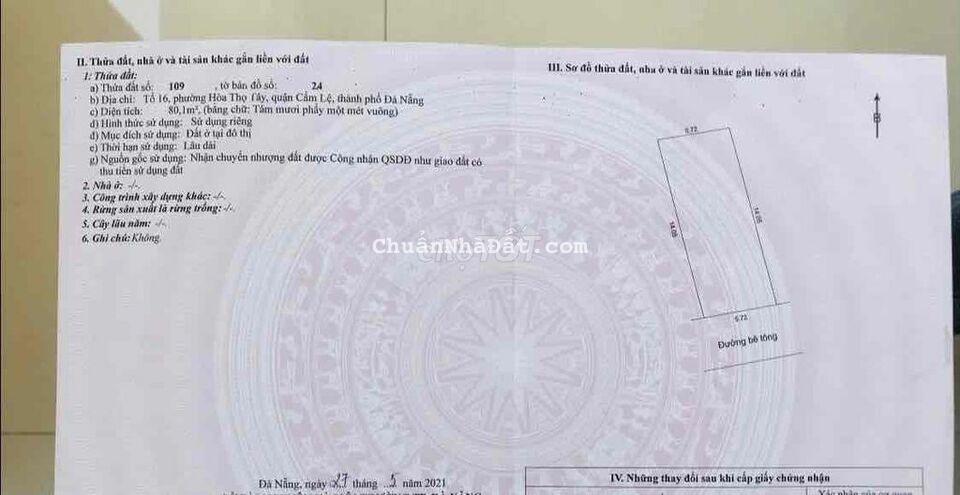 Bán nhanh lô đất kiệt ô tô đường Tôn Đản nối dài gần Trường Chinh