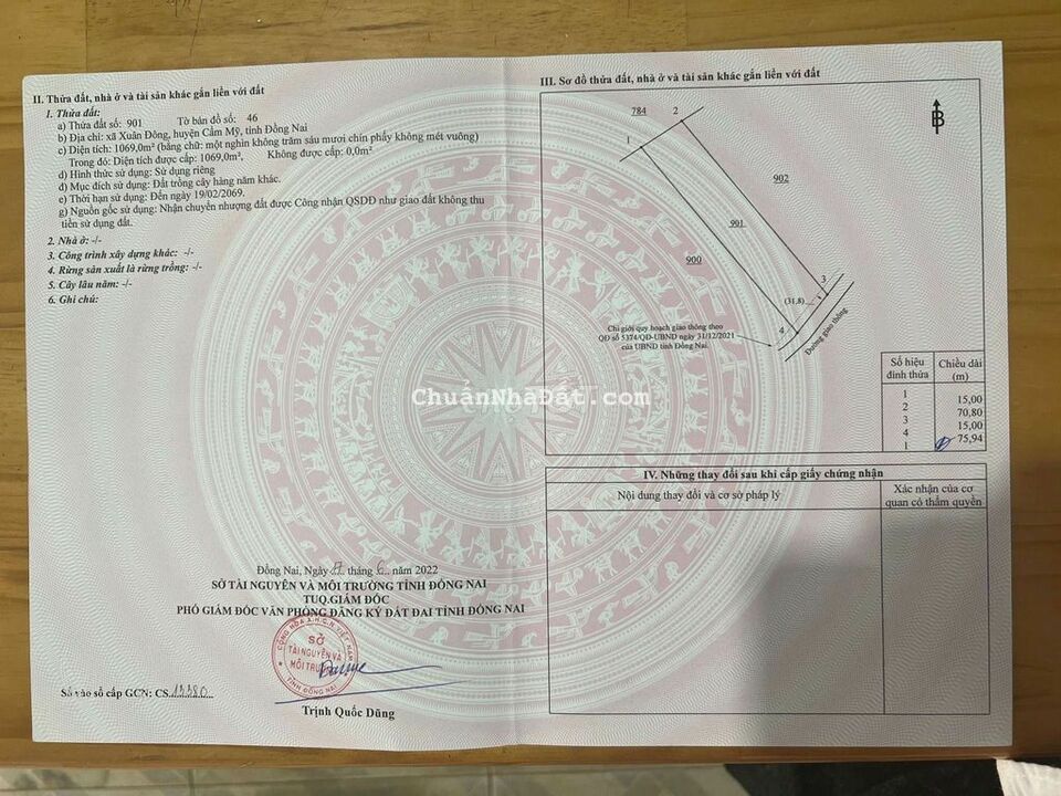 Bán 1000m2 mặt tiền đường nhựa ngay KDC. Kẹt tiền giảm mạnh chỉ 1,2ty