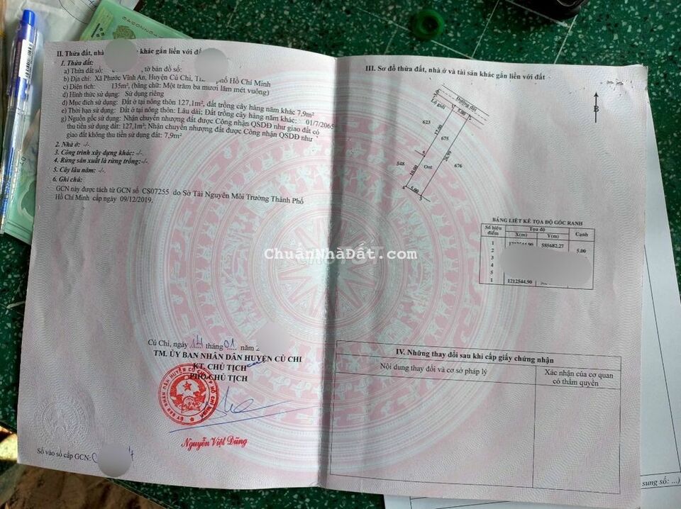 Đất thổ đường Suối Lội, Phước Vĩnh An-Củ Chi, 135m2 SHR giá 470 triệu Đất thổ đường Suối Lội, Phước Vĩnh An-Củ Chi, 135m2 SHR giá 470 triệu