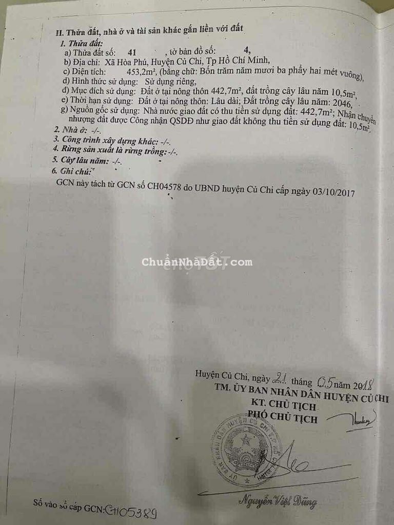 Đất thổ cư ngộp(10x45m),Hoà Phú,Củ Chi Đất thổ cư ngộp(10x45m),Hoà Phú,Củ Chi