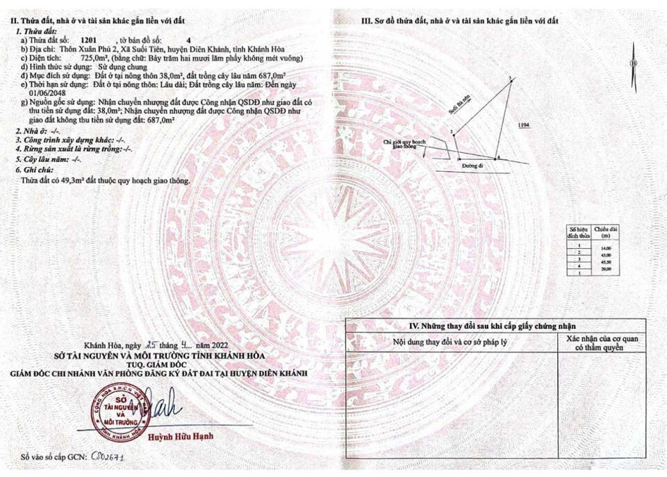 Cần bán gấp đất vườn trồng nhiều loại cây ăn trái, diện tích 800m2, giá rẻ Cần bán gấp đất vườn trồng nhiều loại cây ăn trái, diện tích 800m2, giá rẻ