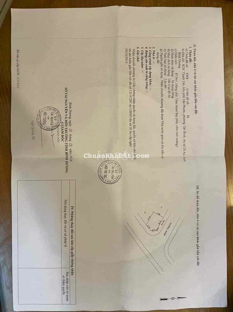 Góc 2 mặt tiền khu dân cư tp Dĩ An