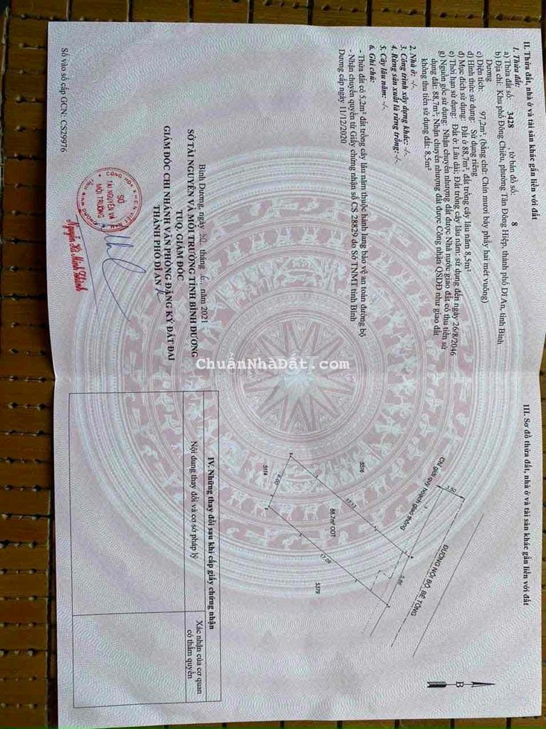 Bán Đất Ngang 6M.Đường 5M - Tân Đông Hiệp.Dĩ An