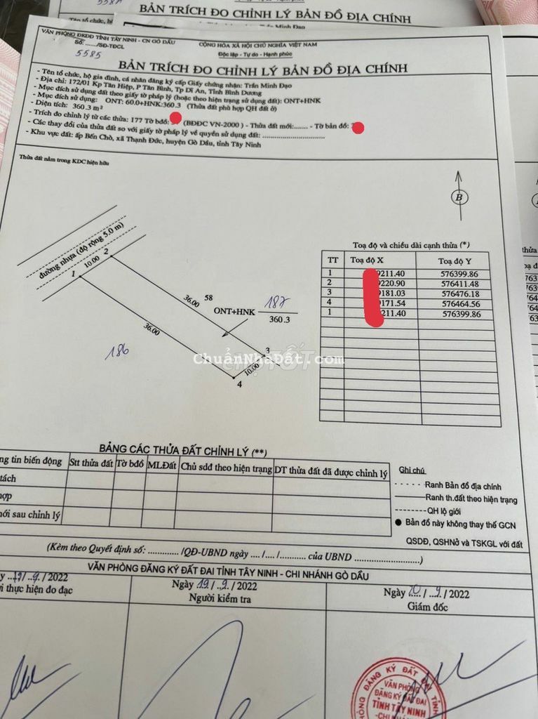 Chính chủ bán gấp 360m2 Thổ Cư cắt lỗ từ: 1 tỷ xuống 580 triệu, Gò Dầu