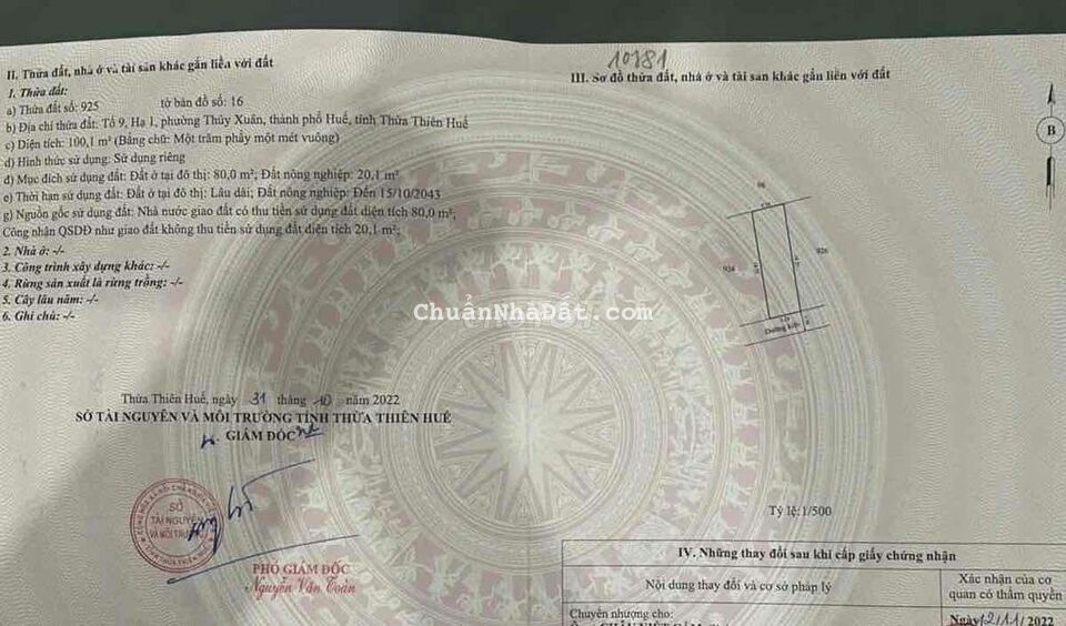 100m2 Thuỷ Xuân kiệt ô tô Thanh Hải. Cách Bàu Vá - Điện Biên Phủ 3p