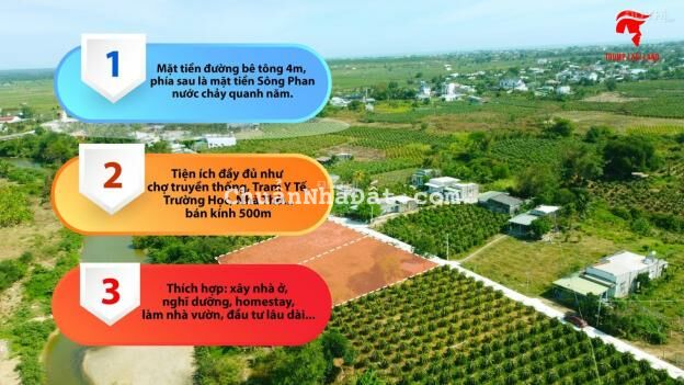 2 lô 21x38/42(862,8m2) siêu đẹp Mặt tiền sông - Hàm Thuận Nam