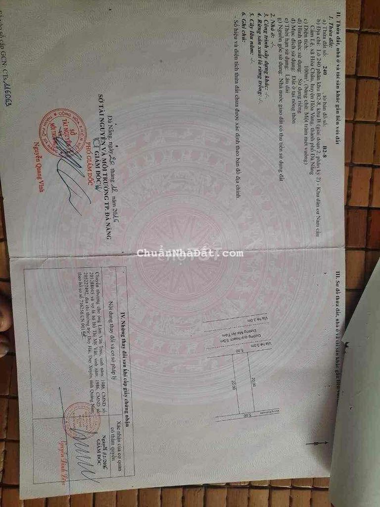 Tôi cần bán lô đất đường Mai An Tiêm- view công viên