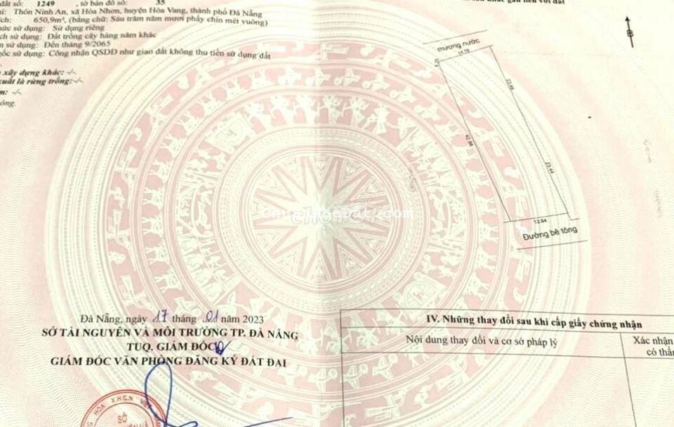 650m2 đất trồng cây hằng năm xã hòa nhơn gần nhà dân ở ngang 14m.