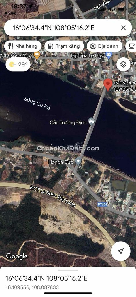 Gần 800m đất ven sông Cu Đê - thôn Trường Định cần bán giá 4.5 tỷ