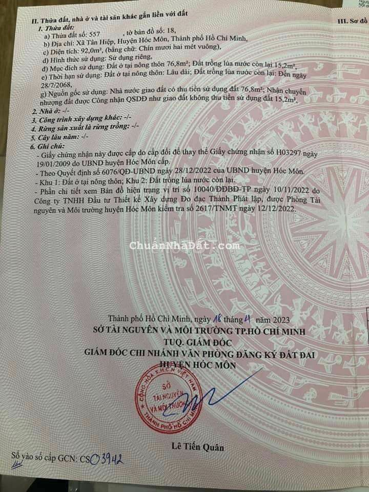 ĐẤT SỔ HỒNG RIÊNG 5x20 ĐƯỜNG XE HƠI