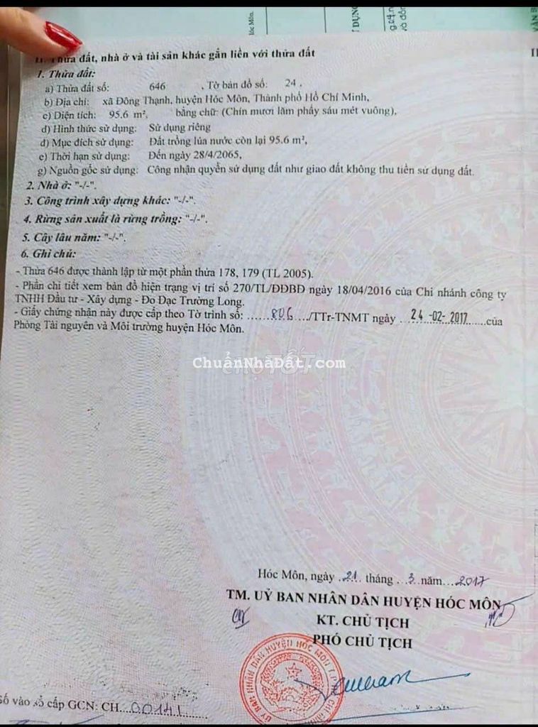 Đất Sổ Hồng Riêng 6,2x17 Có 95,2m2 Thổ Cư Đường 4m Thông Đất Sổ Hồng Riêng 6,2x17 Có 95,2m2 Thổ Cư Đường 4m Thông