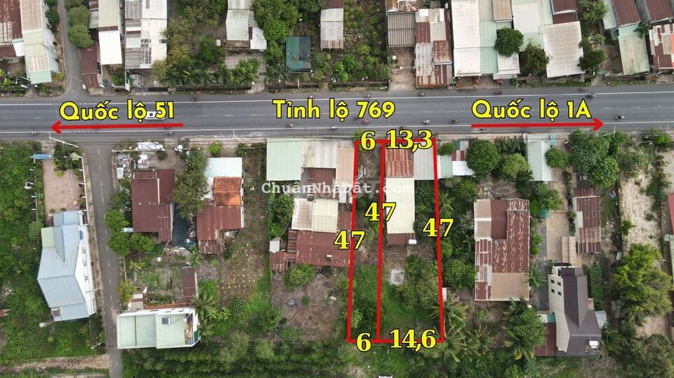Rẻ hơn đường nhánh, cặp MT ĐT 769, SHR, thổ cư, gần sân bay, 15tr/m2