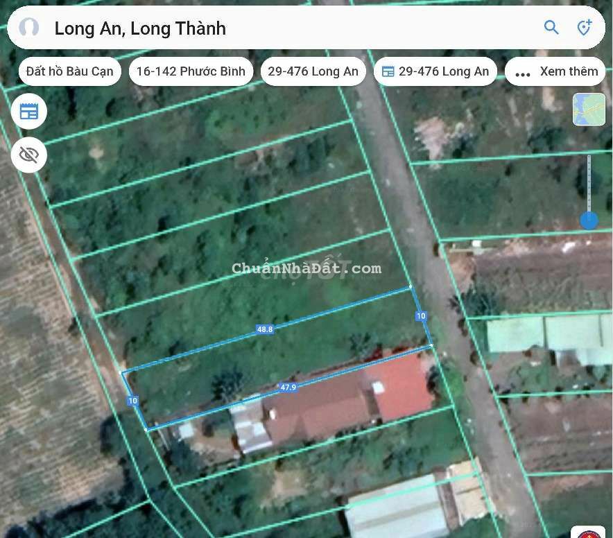 480m2 đất 2 mặt tiền 10x48. Đường nhựa 8m. Ngay KDC đông dân