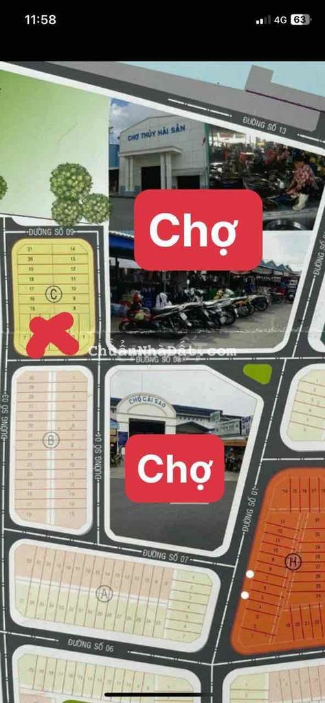 Bán nền đẹp ngay chợ cái sao