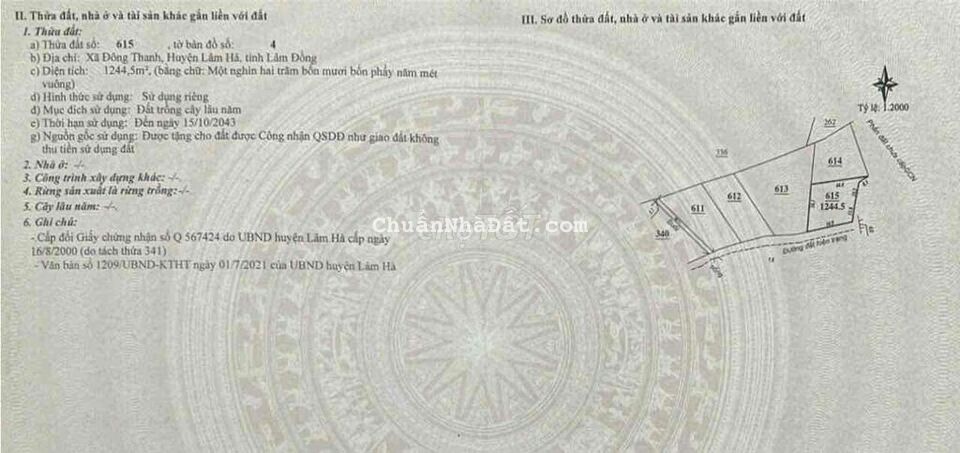 Bán lô đất đường Đông Thanh, X.Đông Thanh, Lâm Hà, Lâm Đồng