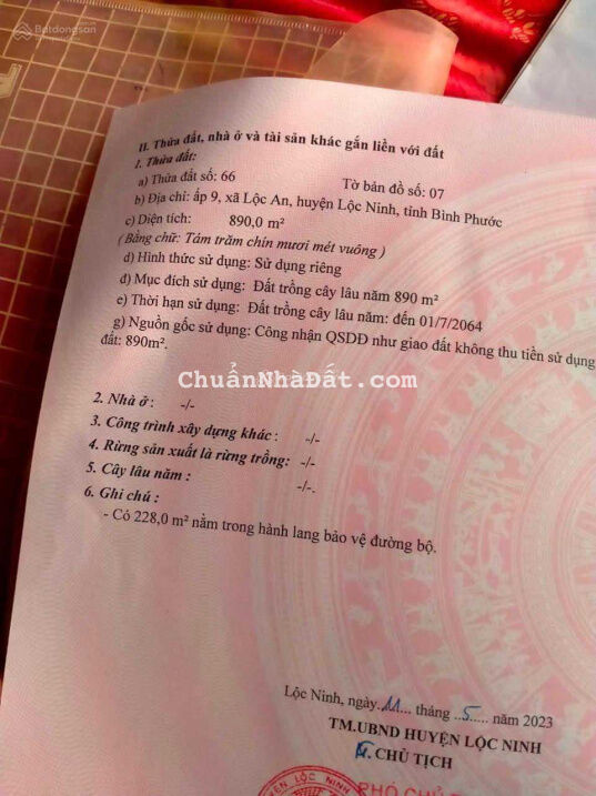 2.99 - 210tr đất Bình Phước full sổ hồng, xã Lộc An, Lộc Ninh, Bình Phước