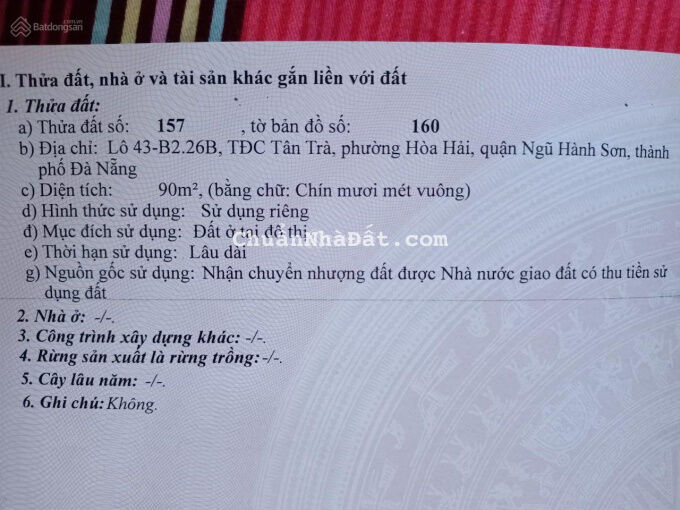 Chính chủ bán lô Lý Văn Phức bãi tắm Tân Trà. Chính chủ bán lô Lý Văn Phức bãi tắm Tân Trà.