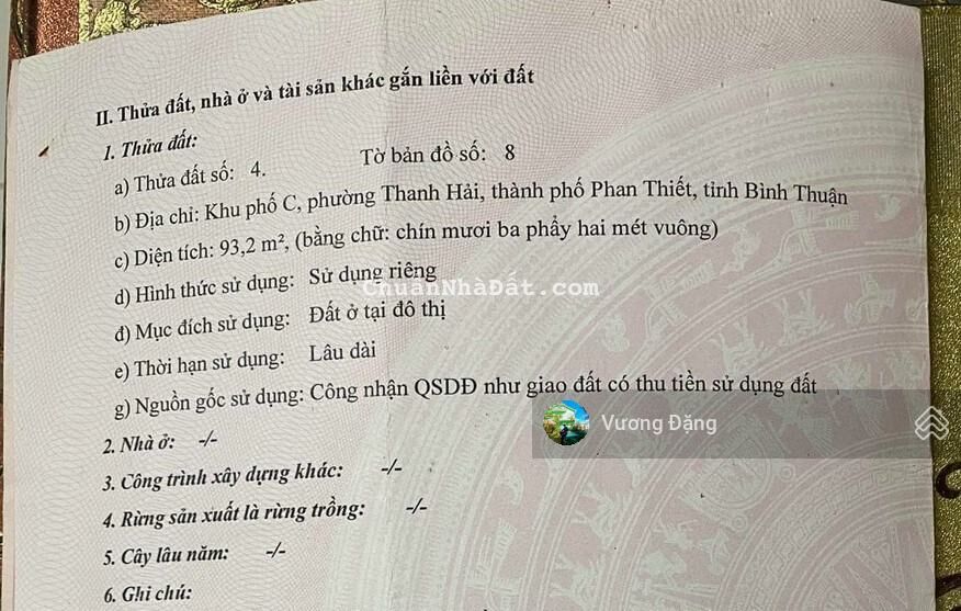 Cần bán 93m2 thổ cư ngay khu đô thị Ocean Dunes cách biển chỉ 200m giá tốt đầu tư - Lh 034.430.6879