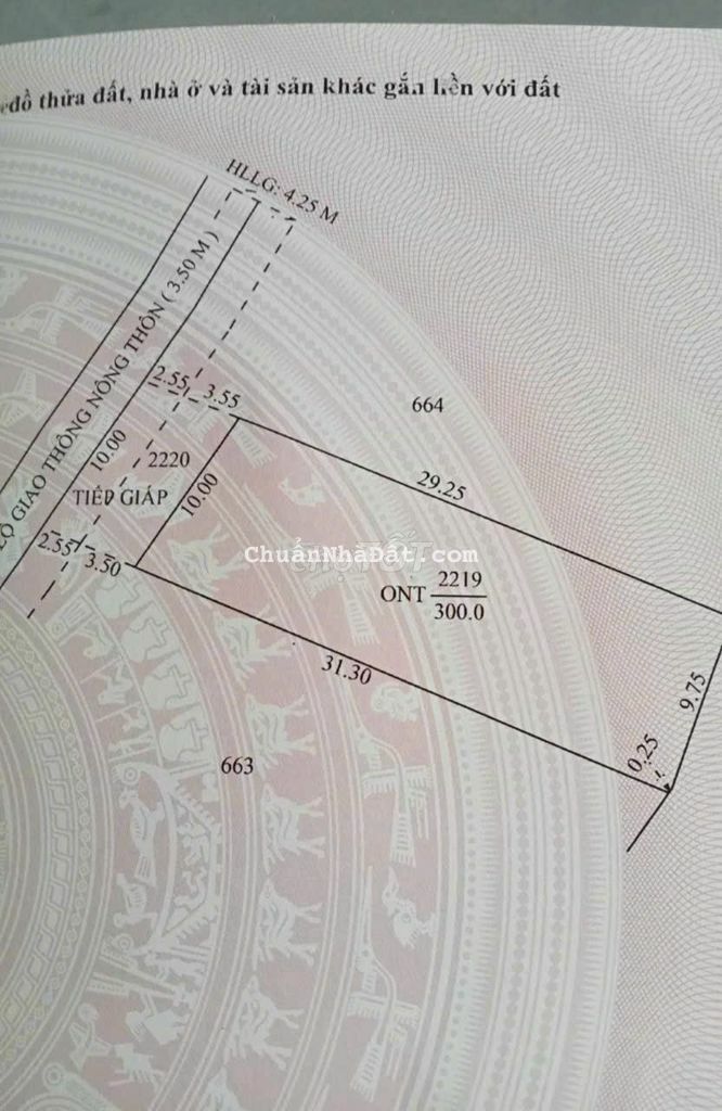 Bán 360m2 (10m x 36m), có 300 thổ cư - Lộ 4m, Rạch Sung, gần QL 61C