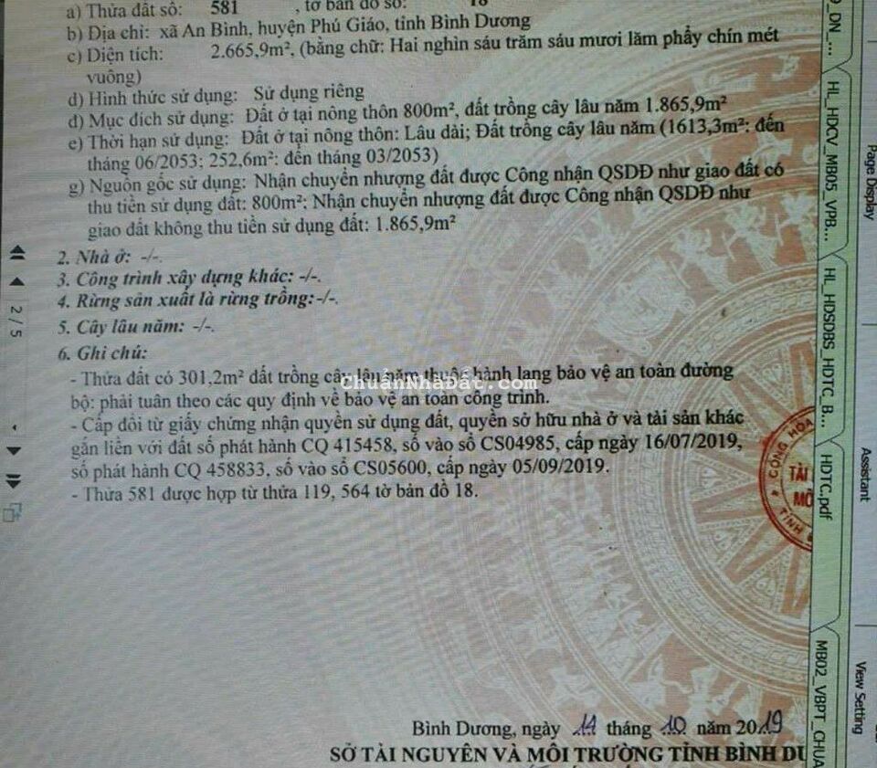 Đất Sào đường ĐT 741 xã An Bình 2666m2 Giá 12 tỷ