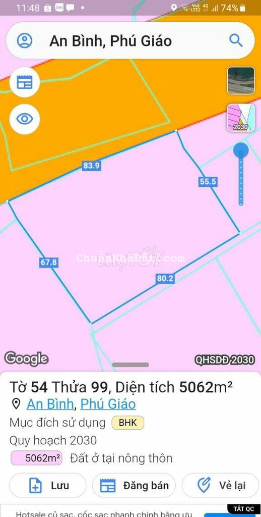 Đất sào đường Tạo Lực xã An Bình Giá 140 triệu/mét ngang