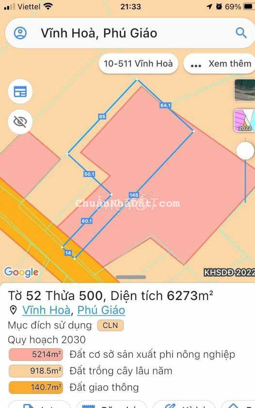 Đất SKC DH 513 Vĩnh Hòa 6300m Giá 7,9 tỷ