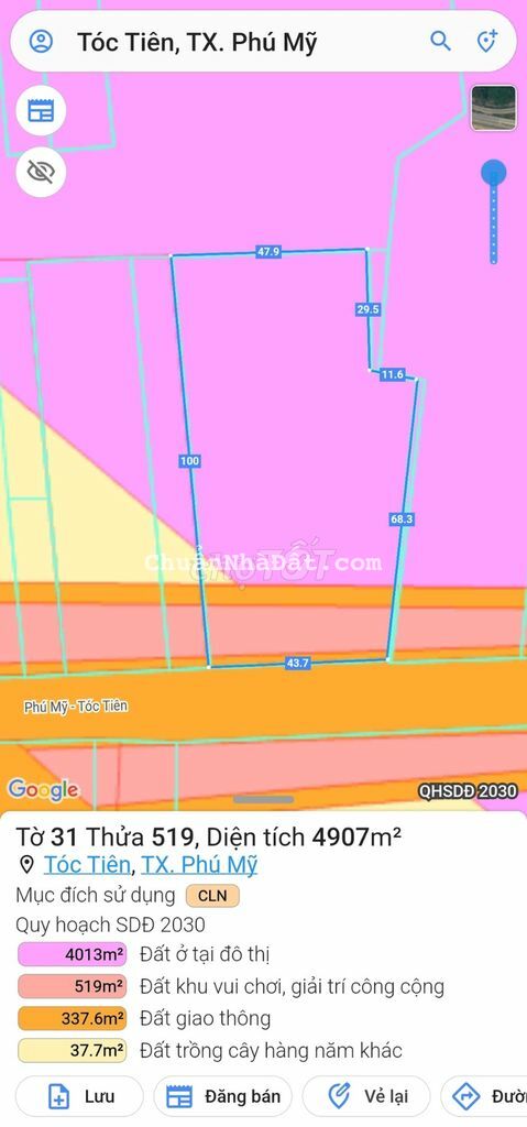 Cần ra nhanh miếng đất 4905m2 đất tại Phú Mỹ - BR VT giá 27,5 tỷ